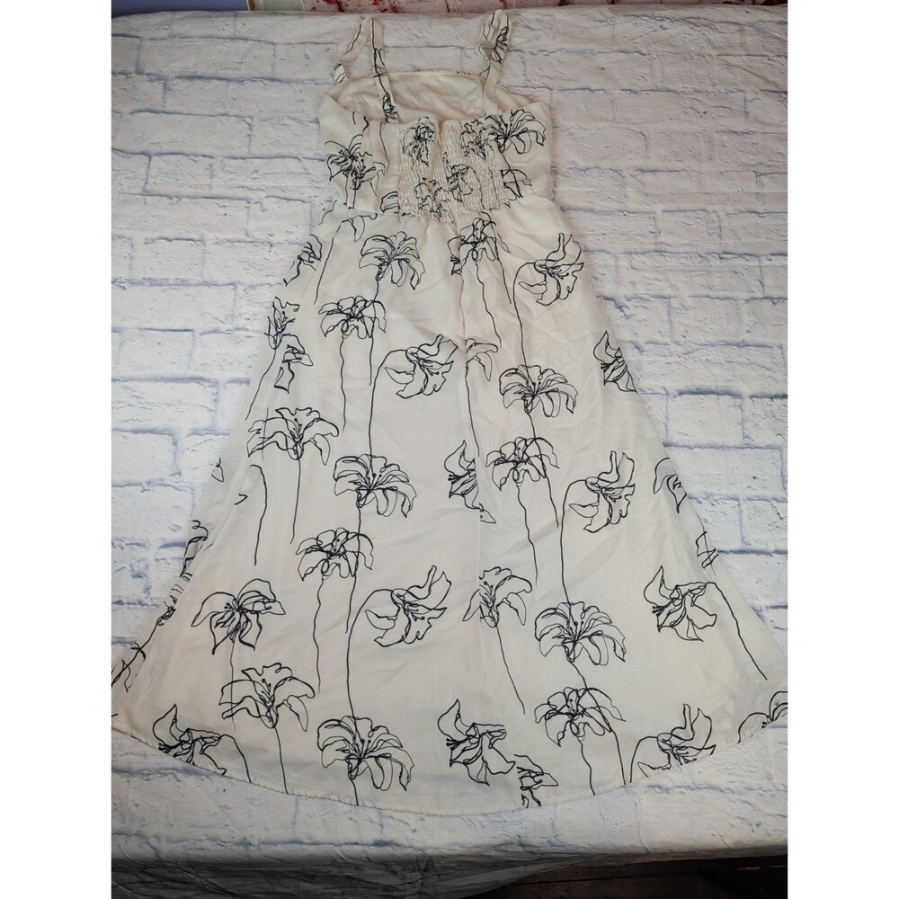 Nordstrom Halogen Tank Dress Modern Office Day to Night Floral Sz M Summmer - Picture 8 of 9